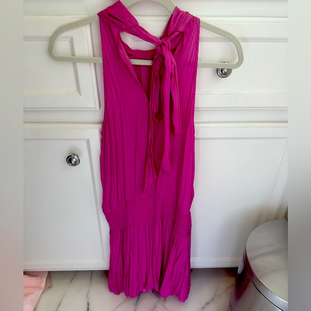 PINK PARTY DRESS. HALTER TOP.
